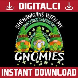 shenanigans with my gnomies rainbow st patrick's day gnome png sublimation designs