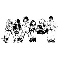 My Hero Academia Friends Inspired SVG Silhouette, Anime Svg