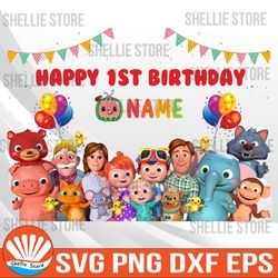 happy 1st birthday png, birthday png, family party png, digital downloaf