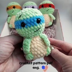 amigurumi ninja turtle, crochet pattern turtle