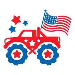 4th of july svg patriotic monster truck svg, american flag svg