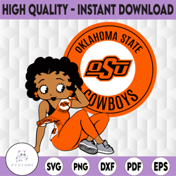 betty boop with oklahoma state png file, ncaa png, sublimation ready, sublimation design download