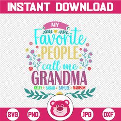 personalized name my favorite people call me grandma svg mothers day sayings svg/grandma life svg/grandmother svg grandm