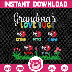 Personalized Name Grandma's Love Bug svg png Files for Cricut  Mother's day svg,Baby svg mom svg,Love svg, Heart svg, gr