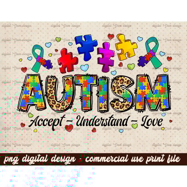 Accept Understand Love Autism Awareness png sublimation desi - Inspire ...