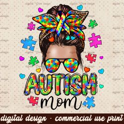 Afro Bun Autism Mom Png Sublimation Design,Afro Girl Png,Curly Hair Afro Woman,Autism Mom PNG,Autism Sublimation PNG,Afr