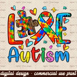 Love Autism png sublimation design download, Autism Awareness png, Autism puzzle heart png, western love png, sublimate