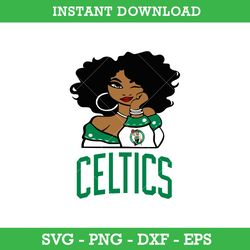 Boston Celtics Girl Svg, Boston Celtics Svg, Girl Sport Svg, NBA Svg, Png Dxf Eps, Instant Download