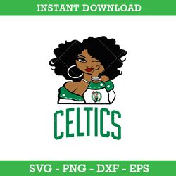 boston celtics girl svg, boston celtics svg, girl sport svg, nba svg, png dxf eps, instant download