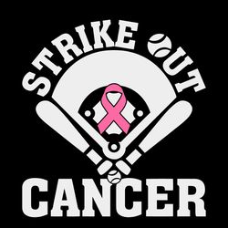 strike out cancer svg png, breast cancer svg, baseball svg