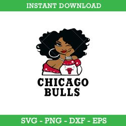 Chicago Bulls Girl Svg, Chicago Bulls Svg, Girl Sport Svg, NBA Svg, Png Dxf Eps, Instant Download