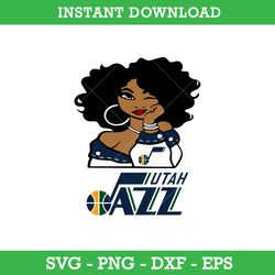 Utah Jazz Girl Svg, Utah Jazz  Svg, Girl Sport Svg, NBA Svg, Png Dxf Eps, Instant Download