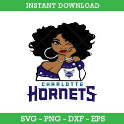 Charlotte Hornets Girl Svg, Charlotte Hornets Svg, Girl Sport Svg, NBA Svg, Png Dxf Eps, Instant Download