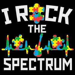 i rock the spectrum svg png, autism awareness svg, autism heartbeat svg