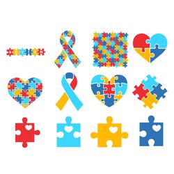 autism puzzle bundle svg png, autism svg, awareness svg