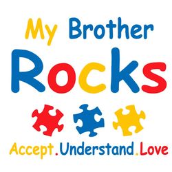 my brother rocks autism awareness svg png, autism svg