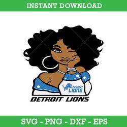 Detroit Lions Girl Svg, Detroit Lions Svg, Girl Sport Svg, NFL Svg, Png Dxf Eps, Instant Download