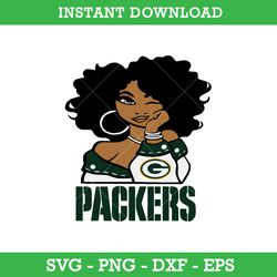 Green Bay Packers Girl Svg, Green Bay Packers Svg, Girl Sport Svg, NFL Svg, Png Dxf Eps, Instant Download