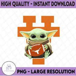 Baby Yoda with Texas LongHorns Football PNG,  Baby Yoda png, NCAA png, Digital Download