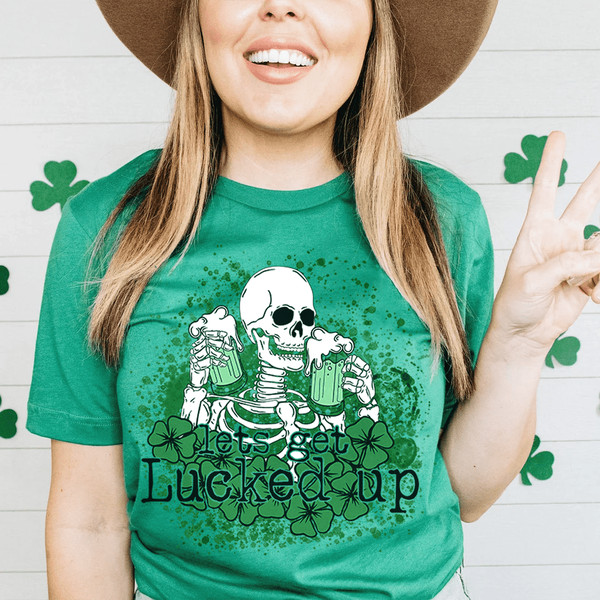Let's Get Lucked Up Skull Tee