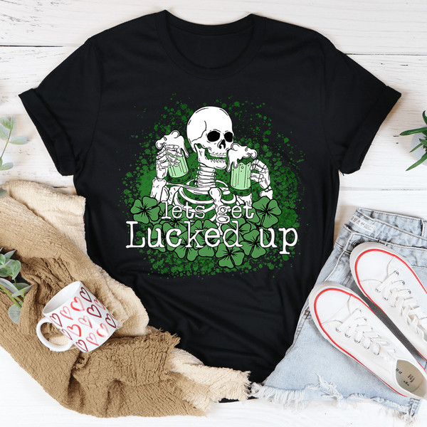 Let's Get Lucked Up Skull Tee