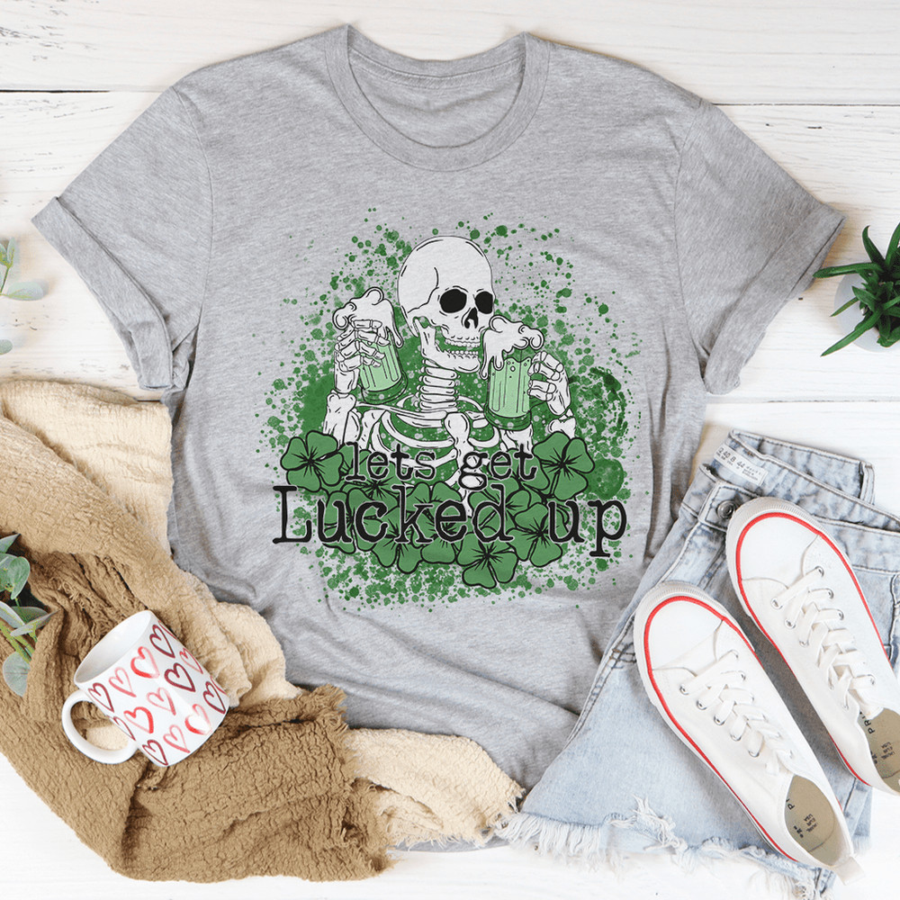 Let's Get Lucked Up Skull Tee