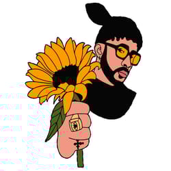 bad bunny grammys sunflower svg, trending svg, bad bunny svg, sunflower svg