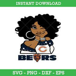 Chicago Bears Girl Svg, Chicago Bears Svg, Girl Sport Svg, NFL Svg, Png Dxf Eps, Instant Download