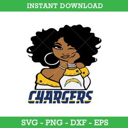 Los Angeles Chargers Girl Svg, Los Angeles Chargers Svg, Girl Sport Svg, NFL Svg, Png Dxf Eps, Instant Download