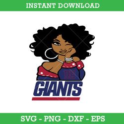 New York Giants Girl Svg, New York Giants Svg, Girl Sport Svg, NFL Svg, Png Dxf Eps, Instant Download