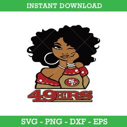 San Francisco 49ers Girl Svg, San Francisco 49ers Svg, Girl Sport Svg, NFL Svg, Png Dxf Eps, Instant Download