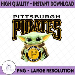 baby yoda with pittsburgh pirates baseball png,  baby yoda mlb png, mlb png, digital download