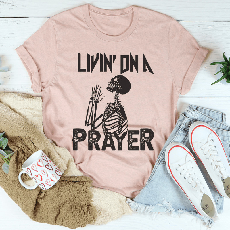 Living On A Prayer Skeleton Tee