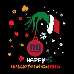 Happy Halloween Thanksgiving Christmas Grinch New York Giants,NFL Svg, Football Svg, Cricut File, Svg