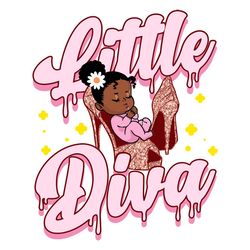 little diva afro baby girl sleeping svg, black girl svg