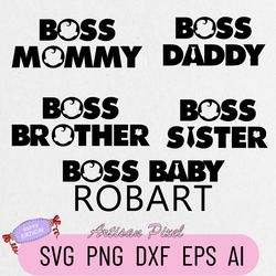 Boss Baby Birthday Svg, Custom Family Matching Svg, Kids Party Svg, Personalized Name and Age Svg