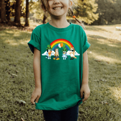 bluey family st. patricks shirt, bluey birthday party shirt, st. patricks day bluey shirts, bandit chili bingo tee
