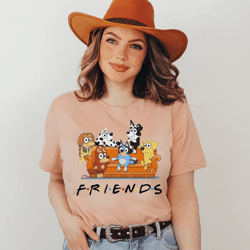 bluey friends shirt, bluey birthday party shirt, bluey character shirts, bluey heeler family shirt, bluey toddler gift,