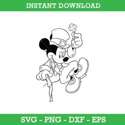 mickey leprechaunt outline svg, mickey st patrick's day svg, saint patrick's day disney svg, instant download