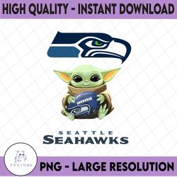 Baby Yoda with Seattle Seahawks NFL png,  Baby Yoda NFL png, NFL png, Sublimation ready, png files for sublimation