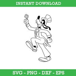 Goofy Leprechaunt Outline Svg, Goofy St Patrick's Day Svg, Saint Patrick's Day Disney Svg, Instant Download