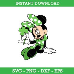Minnie Mouse St Patrick's Day Svg, Minnie Retro Shamrock Svg, Saint Patrick's Day Disney Svg, Instant Download
