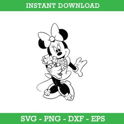 Minnie Retro Shamrock Outline Svg, Minnie St Patrick's Day Svg, Saint Patrick's Day Disney Svg, Instant Download