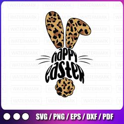 happy easter png, leopard easter bunny png, happy easter sublimation design, leopard print rabbit digital file,