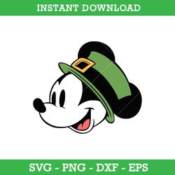 mickey head st patrick's day svg, mickey mouse lucky svg, saint patrick's day disney svg, instant download