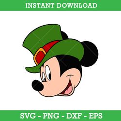 Mickey Leprechaun Hat Svg, Mickey St Patrick's Day Svg, Saint Patrick's Day Disney Svg, Instant Download