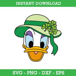 daisy duck face st patrick's day svg, daisy lucky svg, saint patrick's day disney svg, instant download