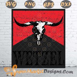Country music wetzel bull skull womens koe western svg PNG DXF eps