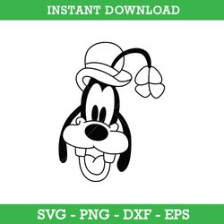 Goofy Face St Patrick's Day Outline Svg, Goofy Lucky Svg, Saint Patrick's Day Disney Svg, Instant Download