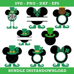 Saint Patrick's Day Disney Svg, Disney Leprechaun Svg, Mickey And Minnie St Patrick's Day Svg, Instant Download